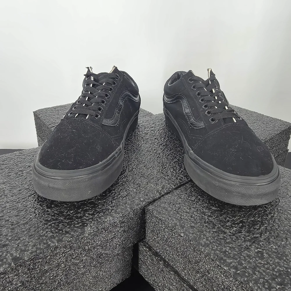 Vans Old Skool 721356 Black Canvas Suede Skate Shoes Men’s 8.5 Women’s 10 Low